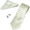 Image 1 : Nature Green Flower Pattern Tie, Cufflinks and Pocket S