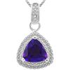 Image 1 : GENUINE 1.01 CTW AMETHYST AND DIAMOND PLATINUM PLATED .