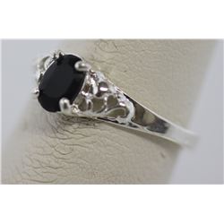 BLACK CZ  .925 STERLING SILVER RING