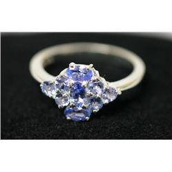 0.79 CTW TANZANITE RING .925 STERLING SILVER