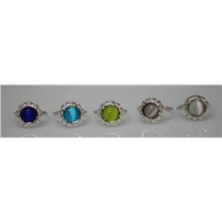 Deal of The day Mix of Muti Color Ring Set of 5 .925 St