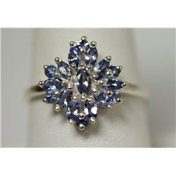 0.85 CTW TANZANITE RING .925 STERLING SILVER