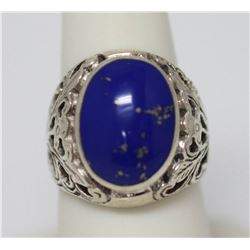 39.30 ctw Blue color Ring .925 Sterling Silver