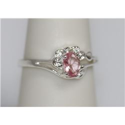 LIGHT PINK CZ .925 STERLING SILVER RING