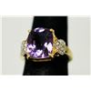 Image 1 : 14K GOLD PLATED AMETHYST RING 4.50 CTW