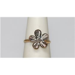 14K GOLD PLATED AND BRASS FLOWER RING FOR KIDS