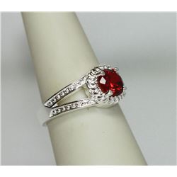 MODERN RINGS W/ RED CENTER PIEC