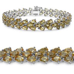 GENUINE 18.00 CTW CITRINE .925 STERLING SILVER BRACELET