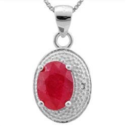 GENUINE 1.60 AFRICAN RUBY AND 0.006 DIAMOND PLATINUM PL