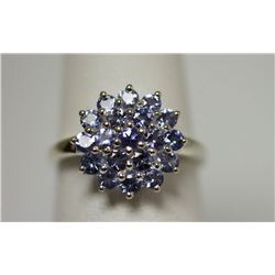 0.90 CTW TANZANITE RING .925 STERLING SILVER