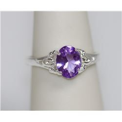 LIGHT PURPLE CZ .925 STERLING SILVER RING