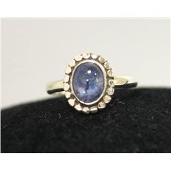 OVAL TANZANITE .925 STERLING SILVER RING 2.75 CTW