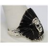 Image 2 : BLACK indian head RING .925 STERLING SILVER