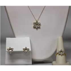 14K GOLD POLISH ON .925 STERLING SILVER STAR OF DAVID S