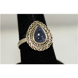 PEAR TANZANITE RING .925 STERLING SILVER 2.65 CTW