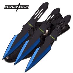 5.5  STAINLESS STEEL BLUE AND BLACK BLADE THROWING KNIV