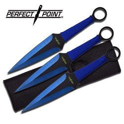 9" BLACK AND BLUE THROWING KNIVES