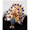 Image 1 : MULTI-COLORED CZ PEACOCK SHAPED RING