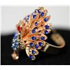 Image 2 : MULTI-COLORED CZ PEACOCK SHAPED RING