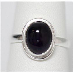 BEAUTIFUL SILVER RING WITH PURPLE AMETHYST STONE 3.01