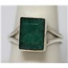 Image 1 : 3.40 CTW NATURAL EMERALD CUT RING .925 STERLING SILVER