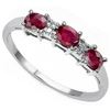 Image 1 : GENUINE 0.58 CTW RUBY AND DIAMOND PLATINUM PLATED .925