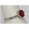Image 2 : .93 CTW RUBY AND DIAMOND RING .925 STERLING SILVER
