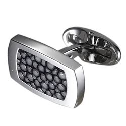 Caseti Mosaic Stainless Steel and Stingray Cufflinks