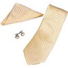 Image 1 : Toriz Yellow Pattern Tie, Cufflinks and Pocket Square G