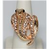 Image 1 : FASHION JEWELRY CZ AND BLACK CZ KING COBRA BRASS RING