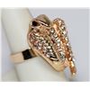 Image 2 : FASHION JEWELRY CZ AND BLACK CZ KING COBRA BRASS RING