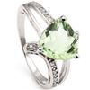 Image 1 : GENUINE 2.30 CTW GREEN AMETHYST AND CZ PLATINUM PLATED