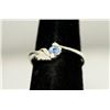 Image 1 : LIGHT BLUE RHINESTONE SILVER RING