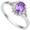 Image 1 : GENUINE 0.50 AMETHYST AND 0.01 DIAMOND PLATINUM PLATED