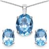Image 1 : GENUINE 7.50 CTW BLUE TOPAZ PENDANT AND EARRING SET .92