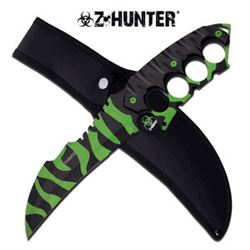 Z-HUNTER EDITION GREEN AND BLACK CAMOUFLAGED FIXED BLAD