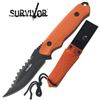 Image 1 : SURVIVOR 8" ORANGE FIXED BLADE KNIFE