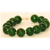 Image 1 : GENUINE GREEN JADE BRACELET W/14K YELLOW GOLD CLASP