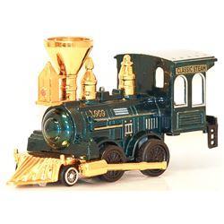 LOCOMOTIVE BLUE AND GOLD DIECAST DISPLAY MODEL TRAIN EN