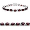 Image 1 : GENUINE 10.50 CTW GARNET .925 STERLING SILVER BRACELET