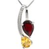 Image 1 : GENUINE 2.40 CTW GARNET AND 2.16 CTW CITRIN PLATINUM PL