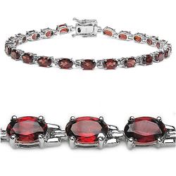 GENUINE 13.00 CTW GARNET .925 STERLING SILVER BRACELET