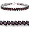 Image 1 : GENUINE 25.00 CTW GARNET .925 STERLING SILVER BRACELET