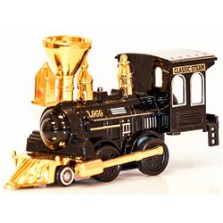 LOCOMOTIVE BLACK AND GOLD DIECAST DISPLAY MODEL TRAIN E