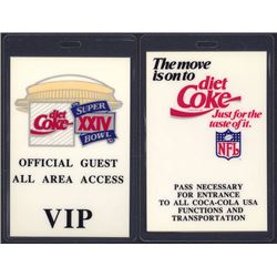 1990 Oversized Super Bowl XXIV Laminated Backstage Pass