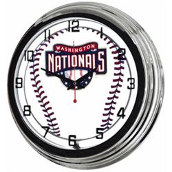 WHITE NEON 17" MLB CLOCK