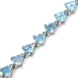 GENUINE 16.50 CTW BLUE TOPAZ .925 STERLING SILVER BRACE