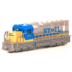 LOCOMOTIVE BLUE AND GREY DIECAST DISPLAY MODEL TRAIN EN