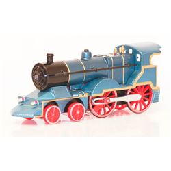 LOCOMOTIVE BLUE AND BLACK DIECAST DISPLAY MODEL TRAIN E