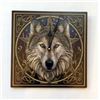 Image 1 : Lisa Parker's Wolf Wall Clock  11 1/2 " square. Takes 1